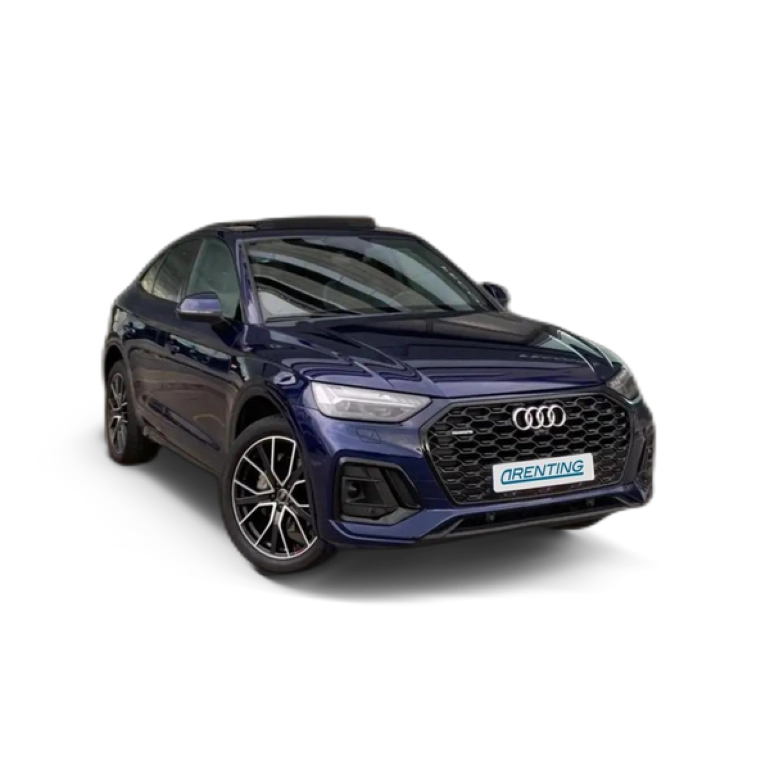 Renting Audi Q5 Sportback 40 TDI quattro-ultra Black line S tronic Azul