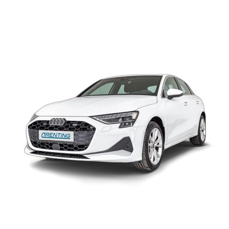 Renting Audi A3 Sportback 30 TFSI Advanced S tronic Blanco