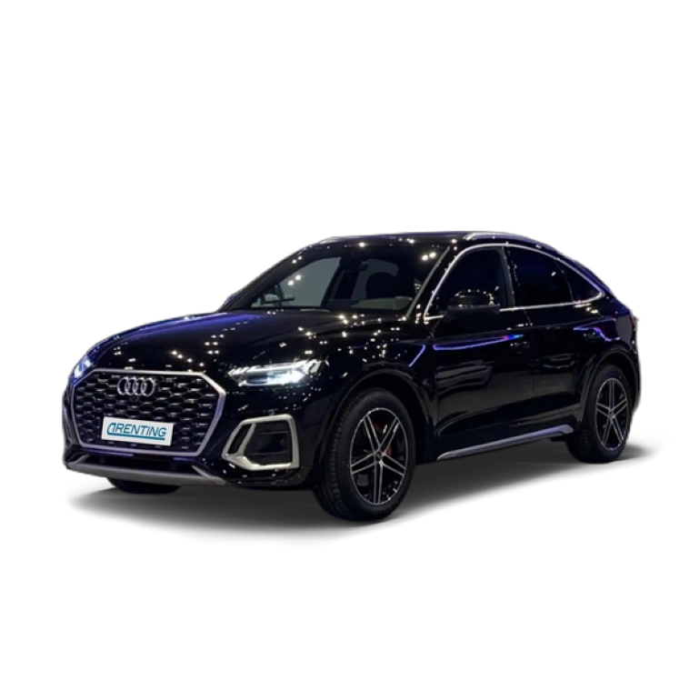 Renting Audi Q5 Sportback 35 TDI Black line S tronic Negro