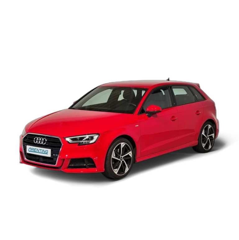Renting Audi A3 Sportback 35 TFSI Black line S tronic 110kW Rojo