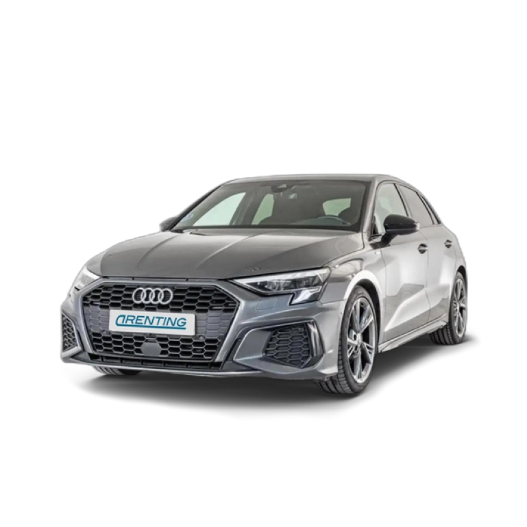 Renting Audi A3 Sportback 35 TFSI Black line S tronic Gris