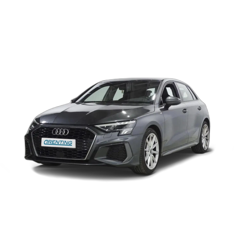 Renting Audi A3 Sportback 30 TFSI Black line Gris