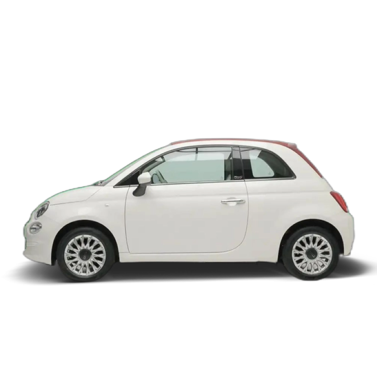 Renting Fiat 500 CABRIO LOUNGE 1.2 69 CV 2P Blanco