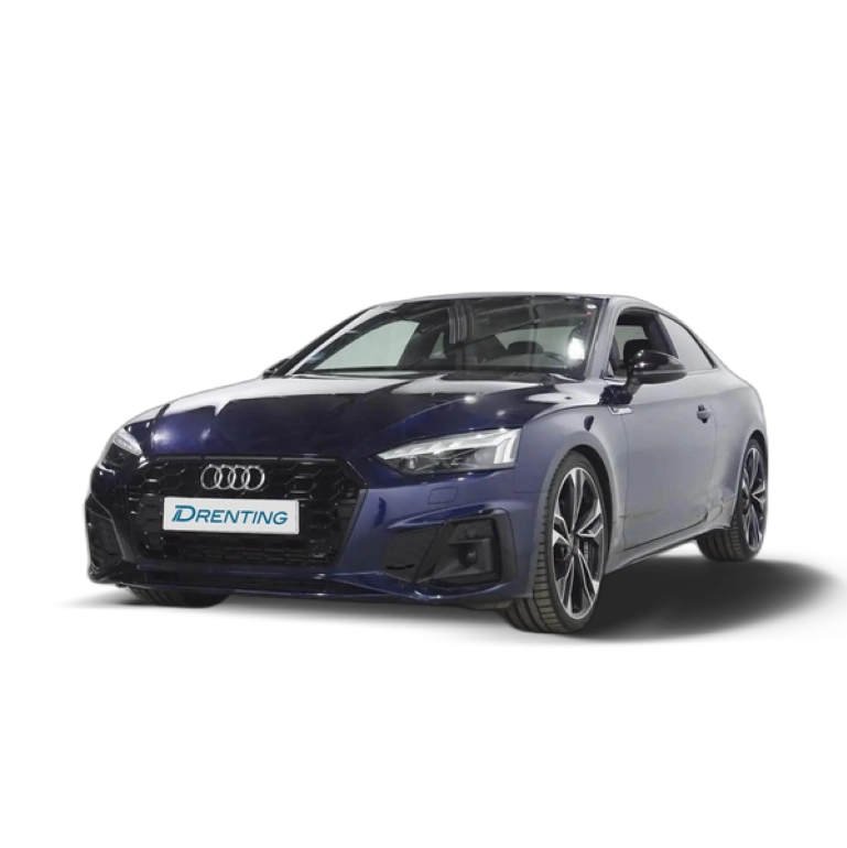 Renting Audi A5 Coupé 40 TFSI Black line S tronic Azul