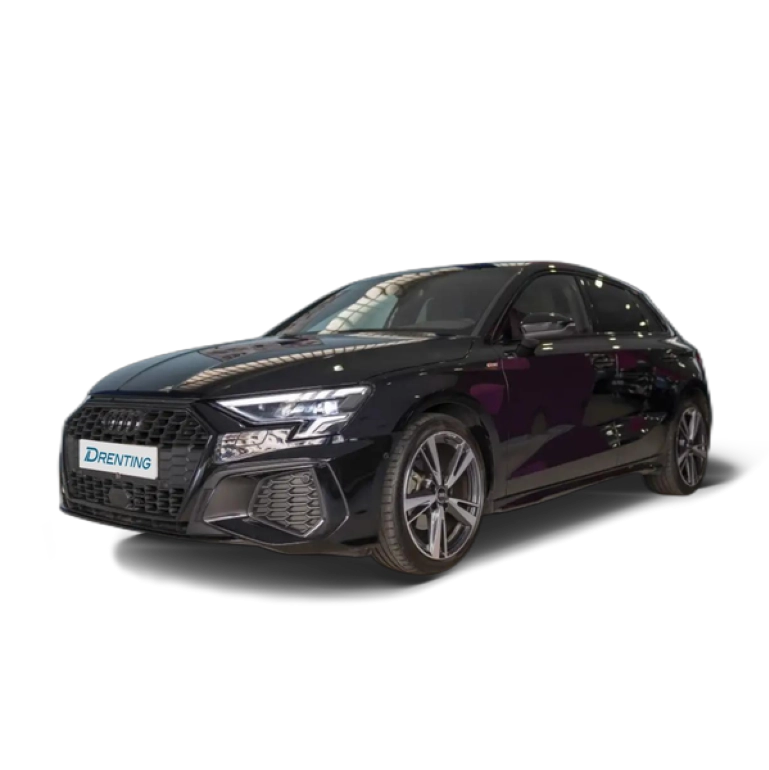 Renting Audi A3 Sportback 35 TFSI Black line S tronic Negro