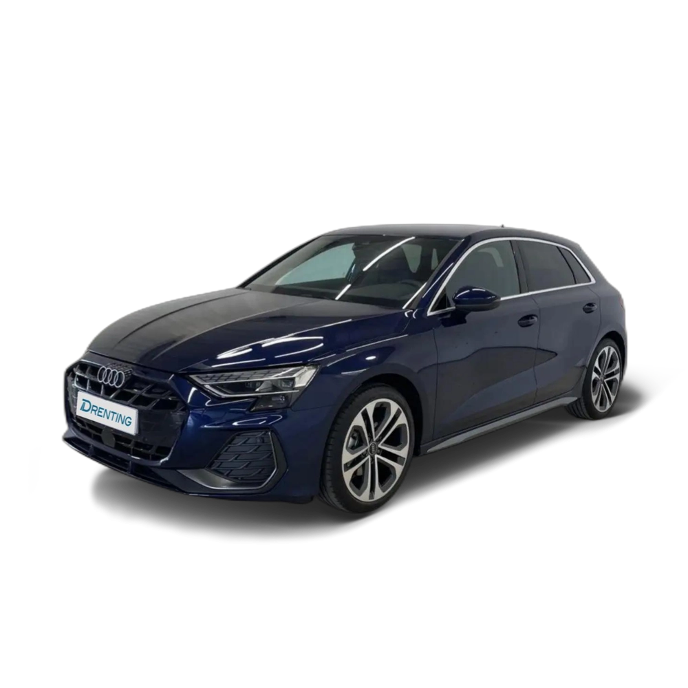 Renting Audi A3 Sportback 35 TFSI Black line edition S tronic Azul