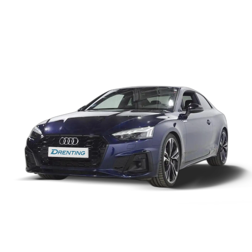 Renting Audi A5 Coupé 40 TFSI Black line S tronic Azul