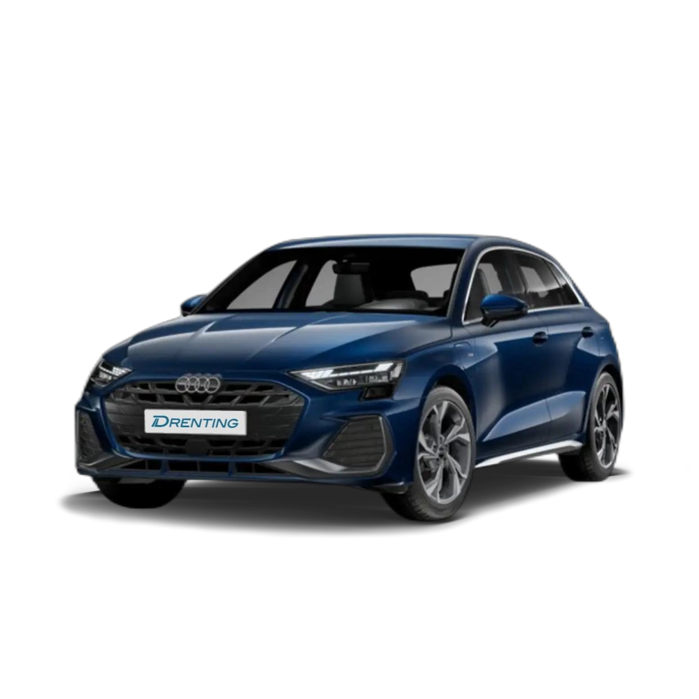 Renting Audi A3 Sportback TFSI e S line S tronic 150kW Azul