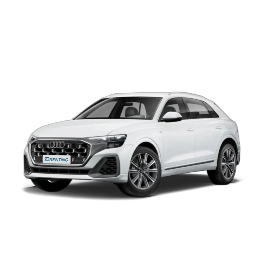 Renting Audi Q8 Black line 55 TFSIe quattro 290 kW (394 CV) tiptro Blanco